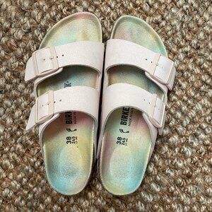 BIRKENSTOCK Woman’s ARIZONA VEGAN Slide Sandals.Pink, 38